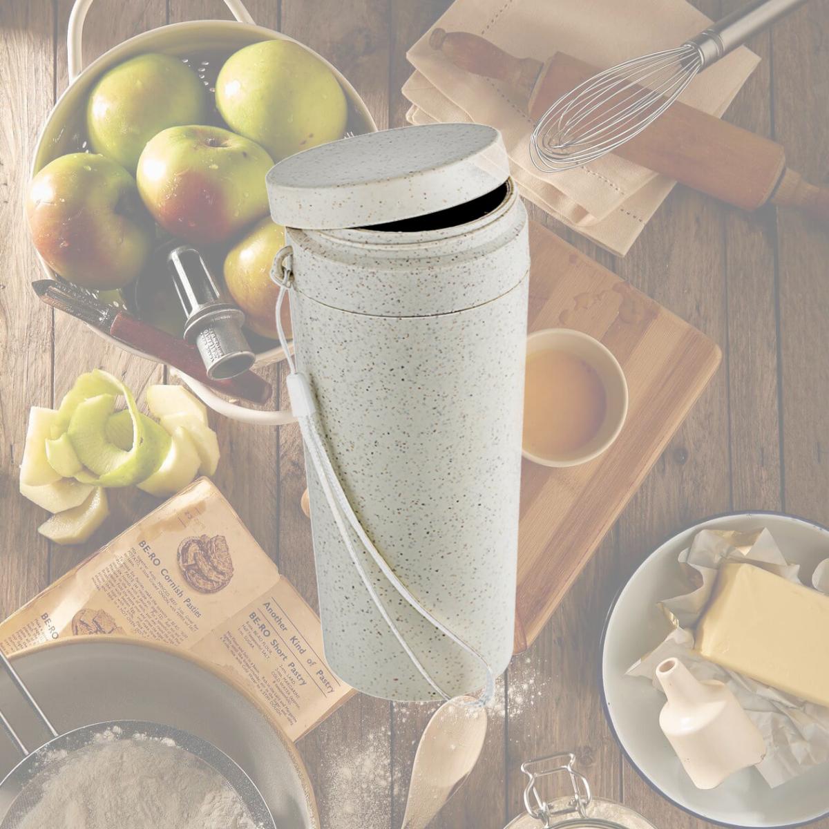 Picture of Packnwood 294WBOUT300 10 oz Huskly Reusable Bottle with Lid Beige Husk Composite - 40 Piece