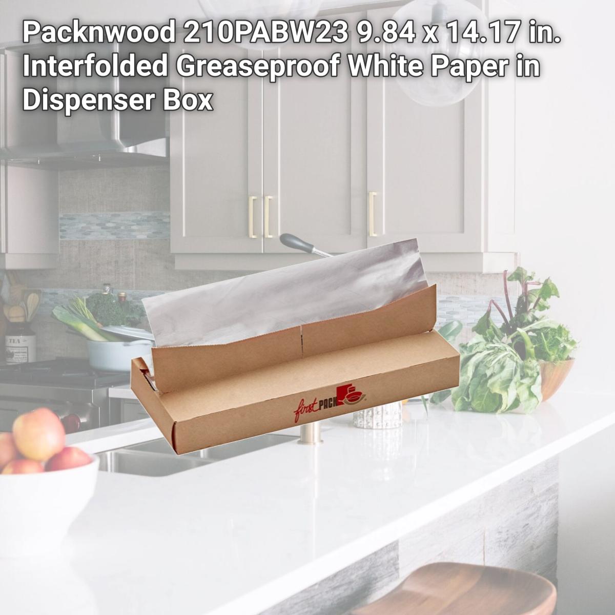 Picture of Packnwood 210PABW23 9.84 x 14.17 in. Interfolded Greaseproof White Paper in Dispenser Box