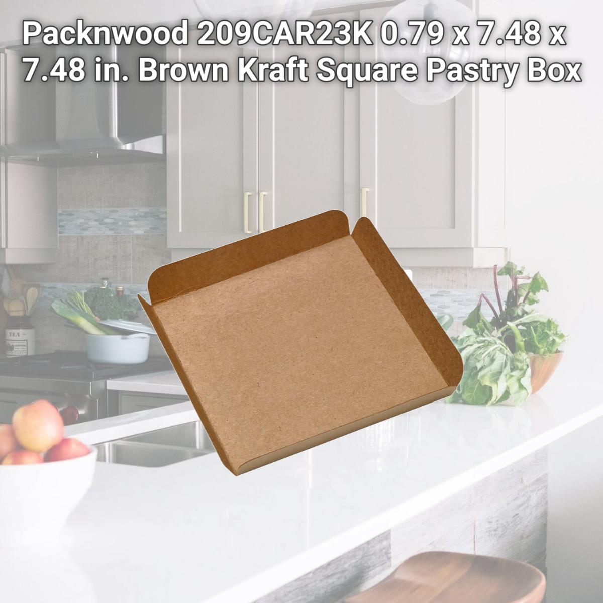 Picture of Packnwood 209CAR23K 0.79 x 7.48 x 7.48 in. Brown Kraft Square Pastry Box