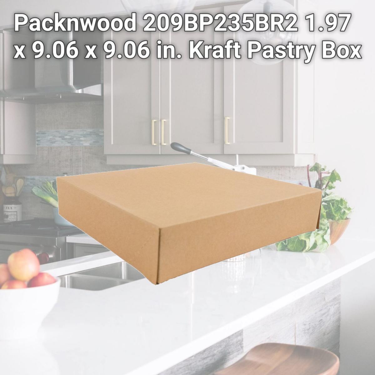 Picture of Packnwood 209BP235BR2 1.97 x 9.06 x 9.06 in. Kraft Pastry Box