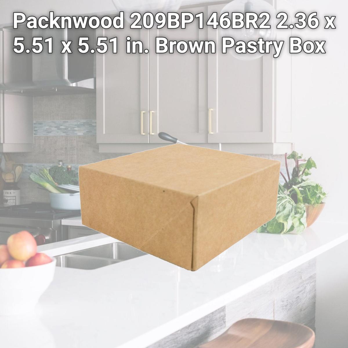 Picture of Packnwood 209BP146BR2 2.36 x 5.51 x 5.51 in. Brown Pastry Box