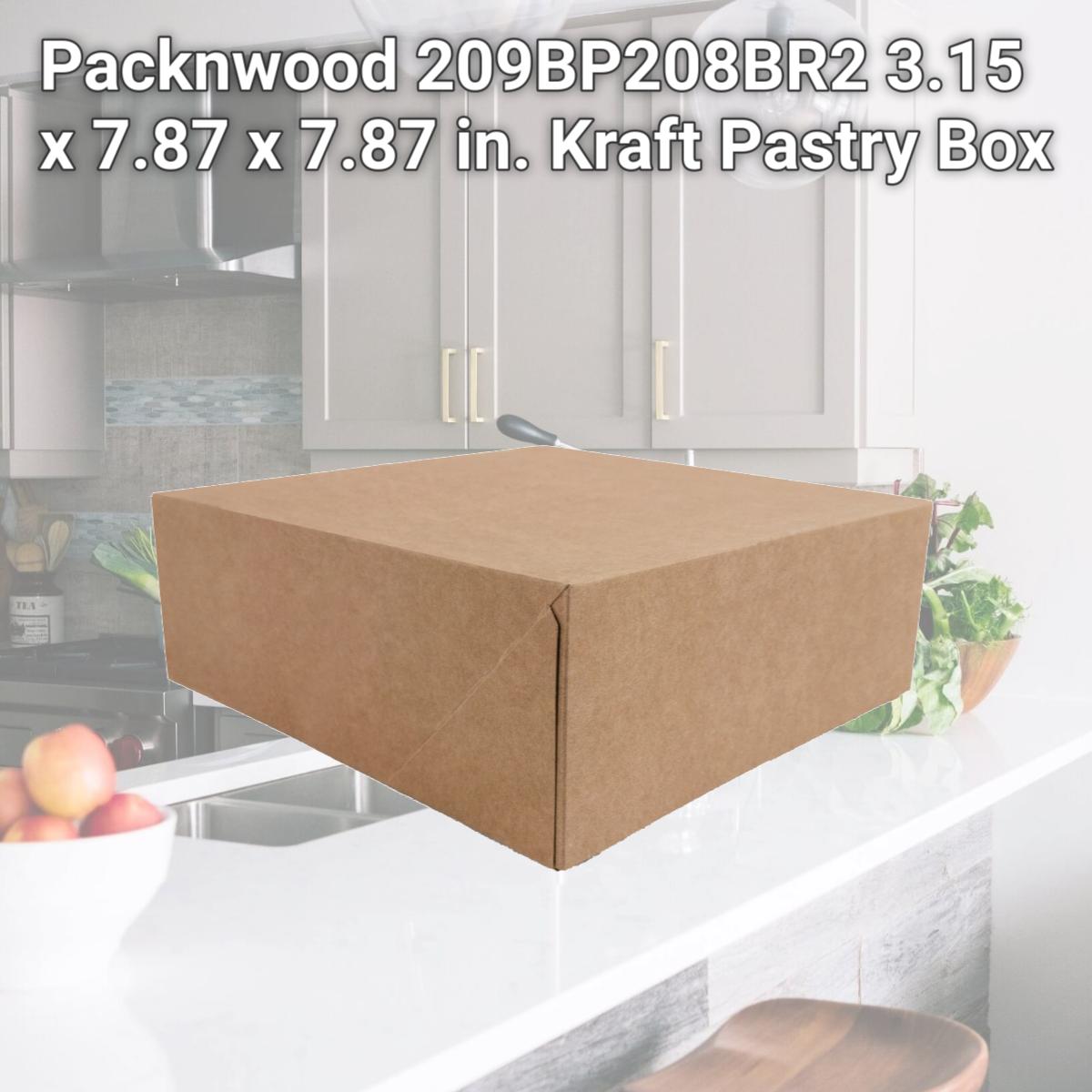Picture of Packnwood 209BP208BR2 3.15 x 7.87 x 7.87 in. Kraft Pastry Box