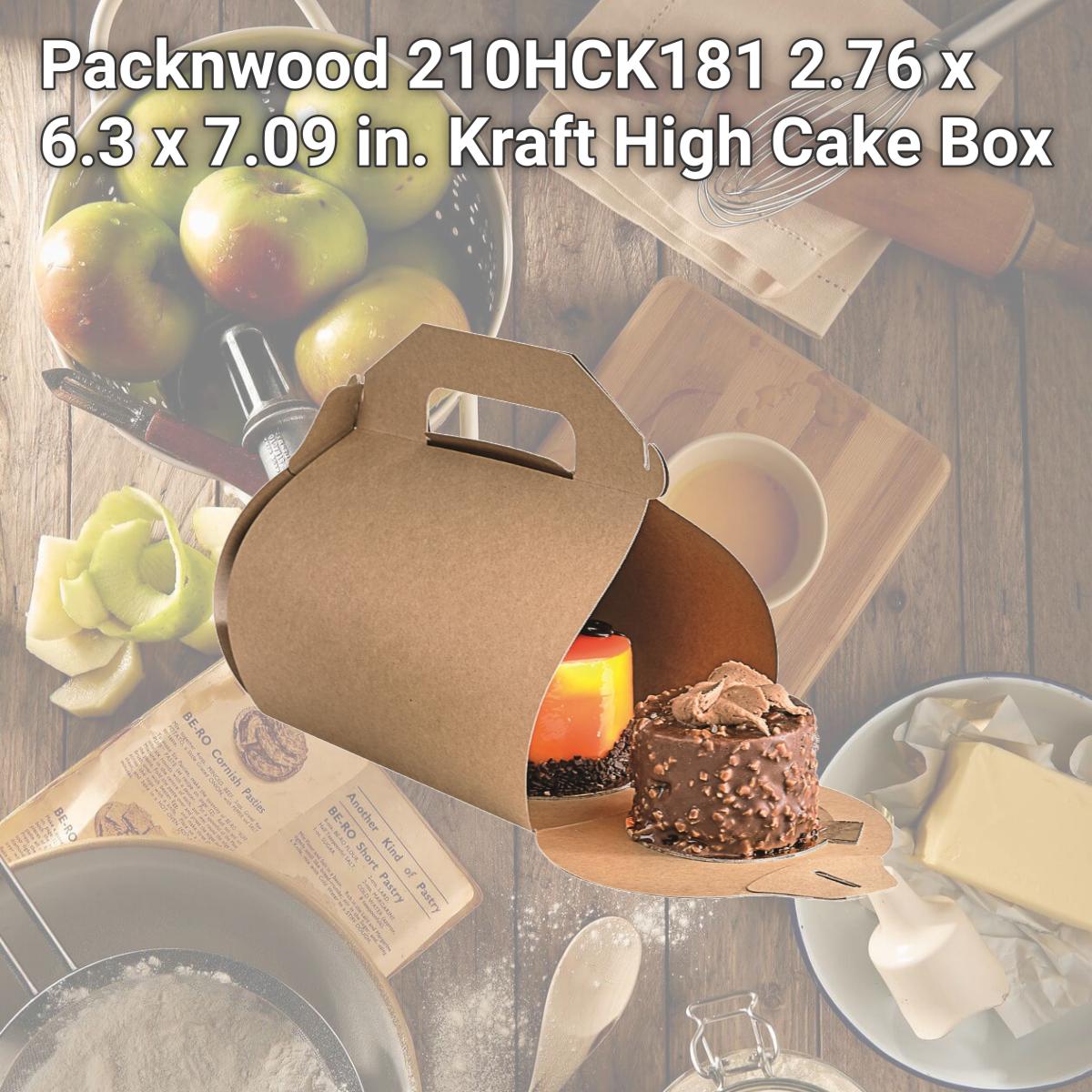Picture of Packnwood 210HCK181 2.76 x 6.3 x 7.09 in. Kraft High Cake Box