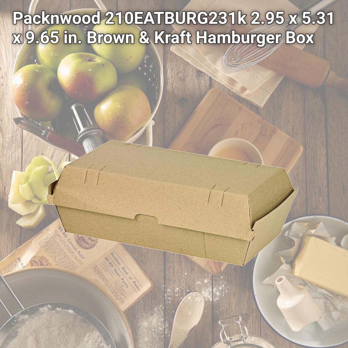 Picture of Packnwood 210EATBURG231k 2.95 x 5.31 x 9.65 in. Brown & Kraft Hamburger Box