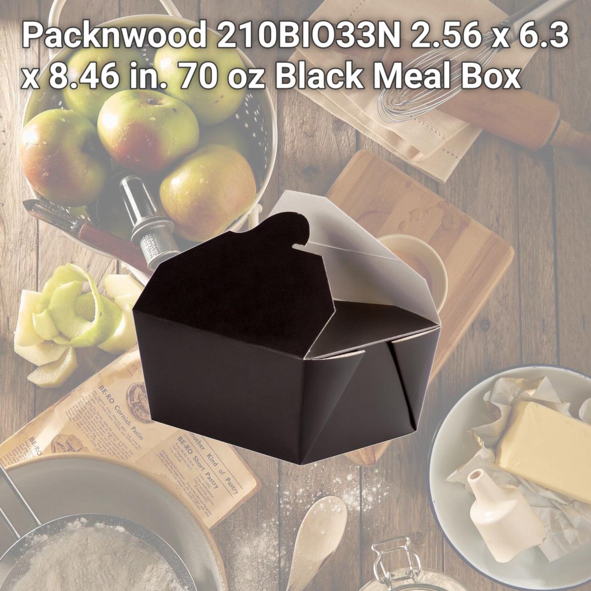 Picture of Packnwood 210BIO33N 2.56 x 6.3 x 8.46 in. 70 oz Black Meal Box
