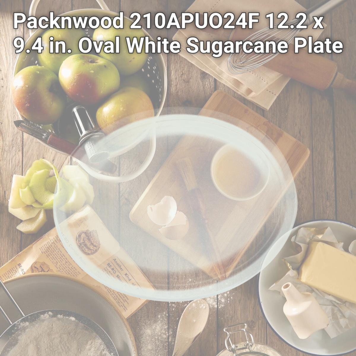 Picture of Packnwood 210APUO24F 12.2 x 9.4 in. Oval White Sugarcane Plate
