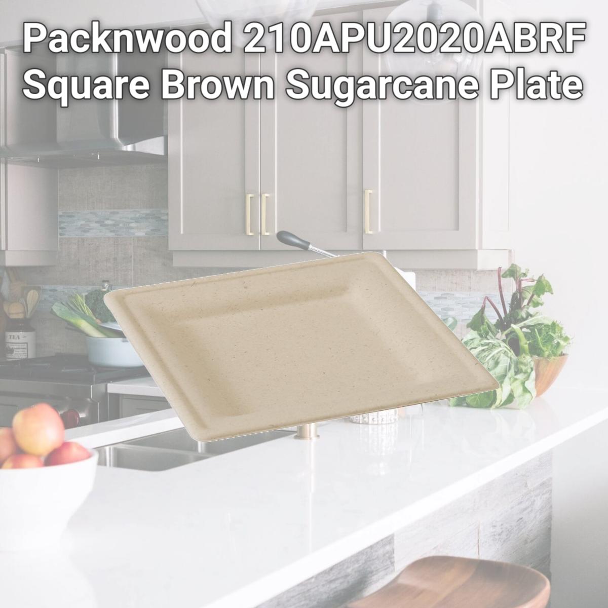 Picture of Packnwood 210APU2020ABRF Square Brown Sugarcane Plate