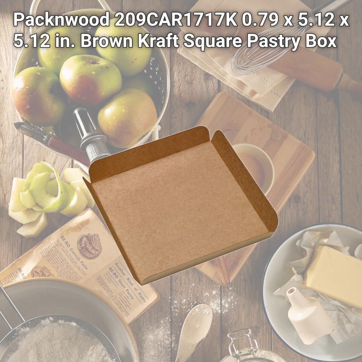 Picture of Packnwood 209CAR1717K 0.79 x 5.12 x 5.12 in. Brown Kraft Square Pastry Box