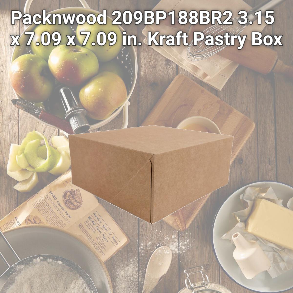 Picture of Packnwood 209BP188BR2 3.15 x 7.09 x 7.09 in. Kraft Pastry Box
