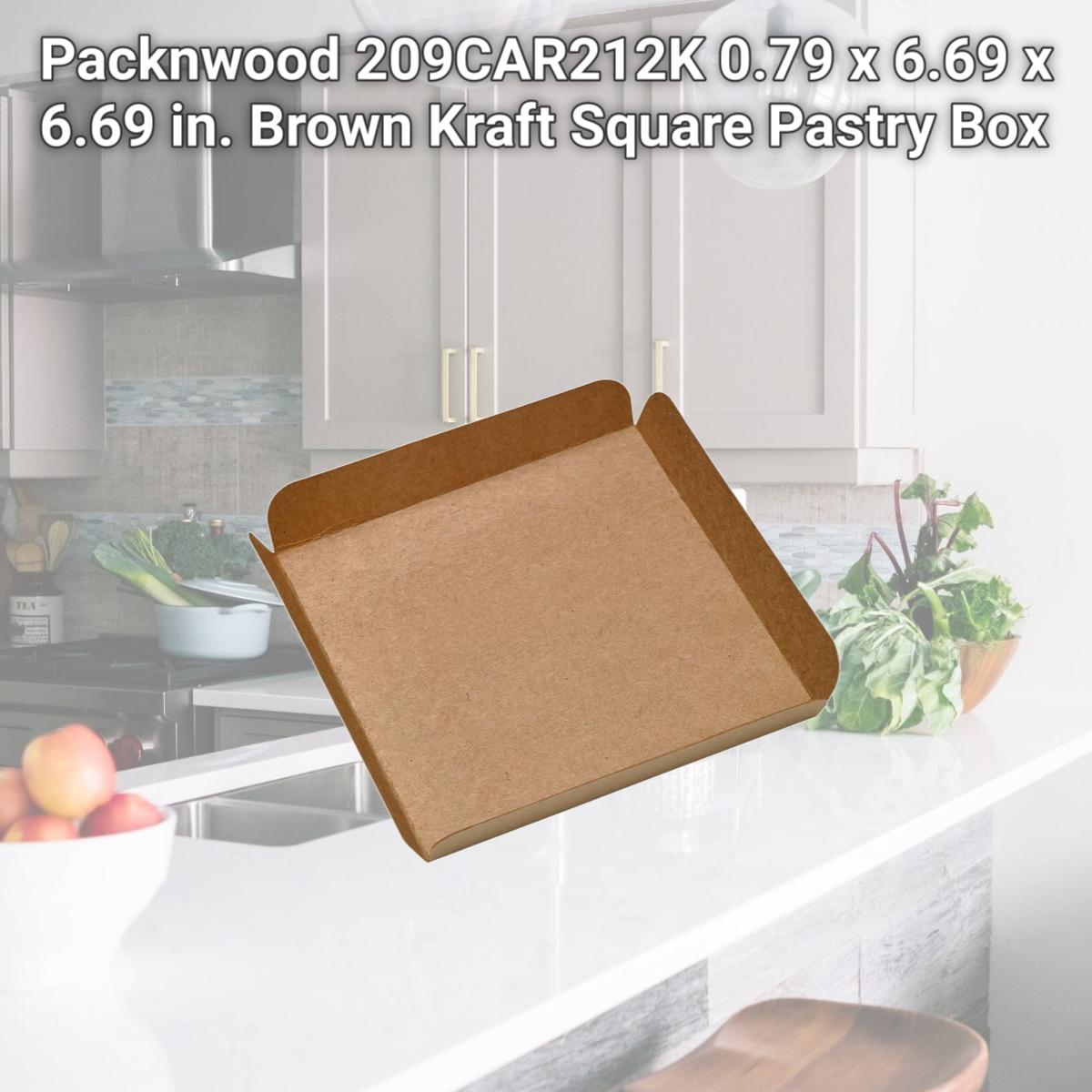 Picture of Packnwood 209CAR212K 0.79 x 6.69 x 6.69 in. Brown Kraft Square Pastry Box