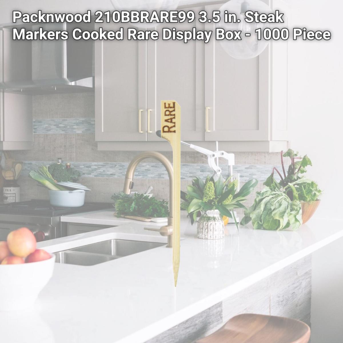 Picture of Packnwood 210BBRARE99 3.5 in. Steak Markers Cooked Rare Display Box - 1000 Piece