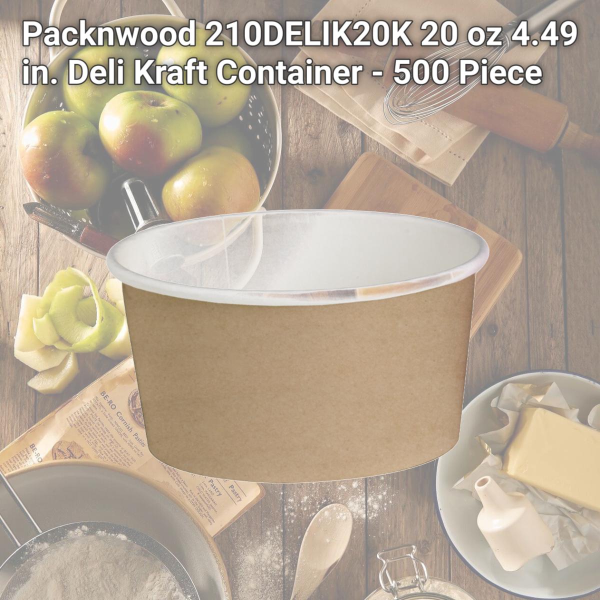 Picture of Packnwood 210DELIK20K 20 oz 4.49 in. Deli Kraft Container - 500 Piece