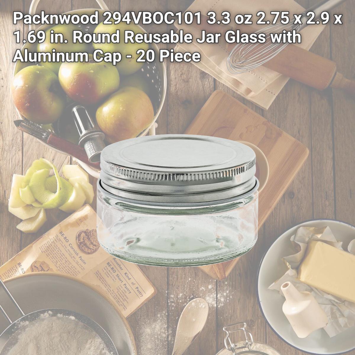 Picture of Packnwood 294VBOC101 3.3 oz 2.75 x 2.9 x 1.69 in. Round Reusable Jar Glass with Aluminum Cap - 20 Piece
