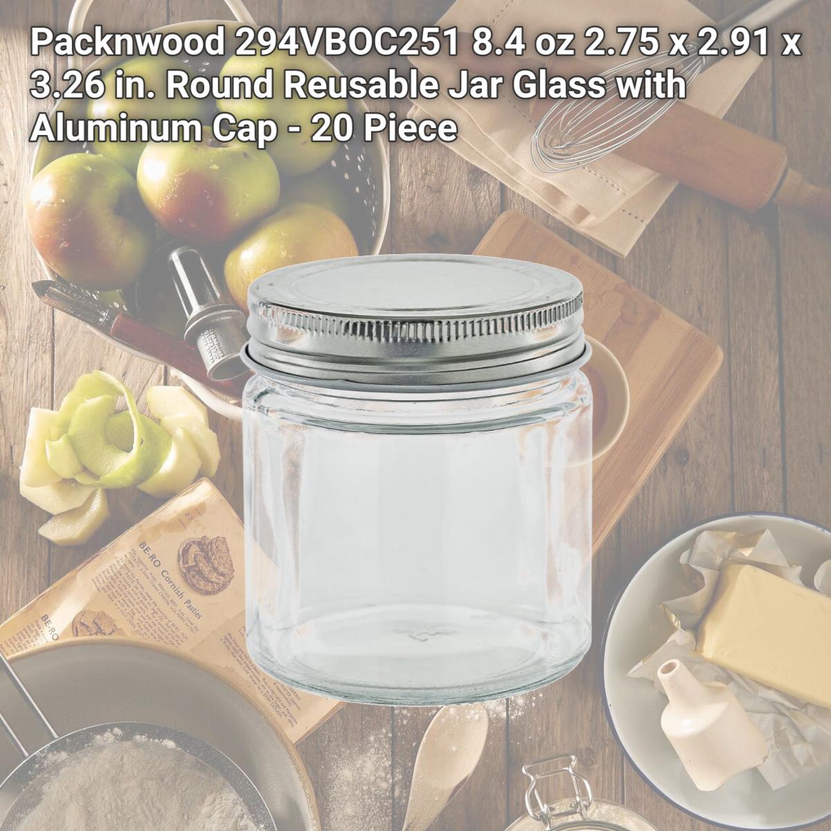 Picture of Packnwood 294VBOC251 8.4 oz 2.75 x 2.91 x 3.26 in. Round Reusable Jar Glass with Aluminum Cap - 20 Piece