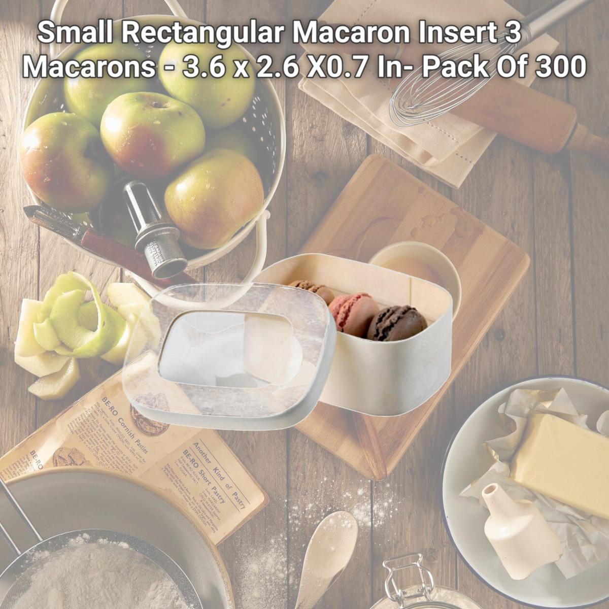 Picture of PacknWood 210MACINS3 Small Rectangular Macaron Insert 3 Macarons - 3.6 x 2.6 X0.7 In- Pack Of 300