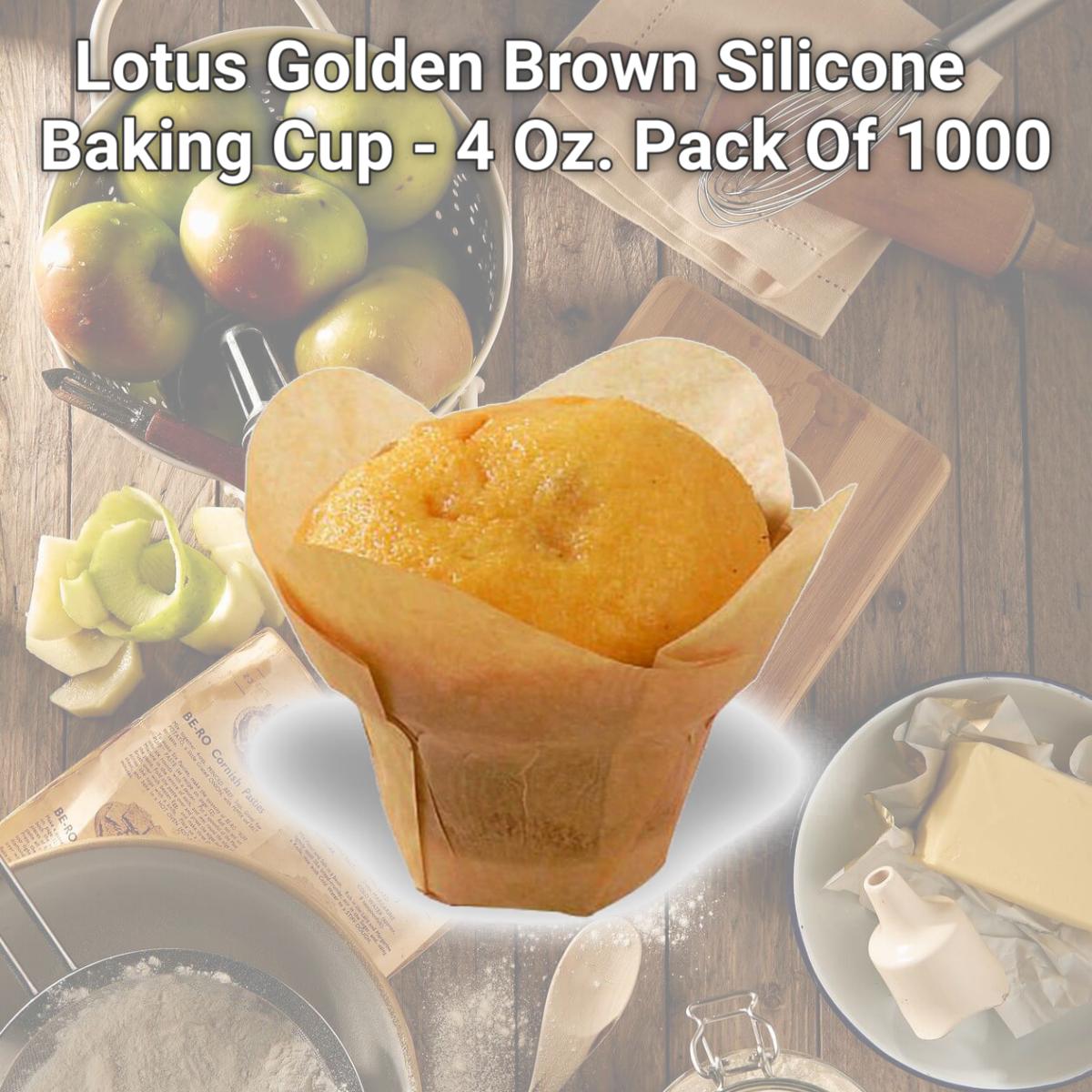 Picture of PacknWood 209CPSL3M Lotus Golden Brown Silicone Baking Cup - 4 Oz. Pack Of 1000