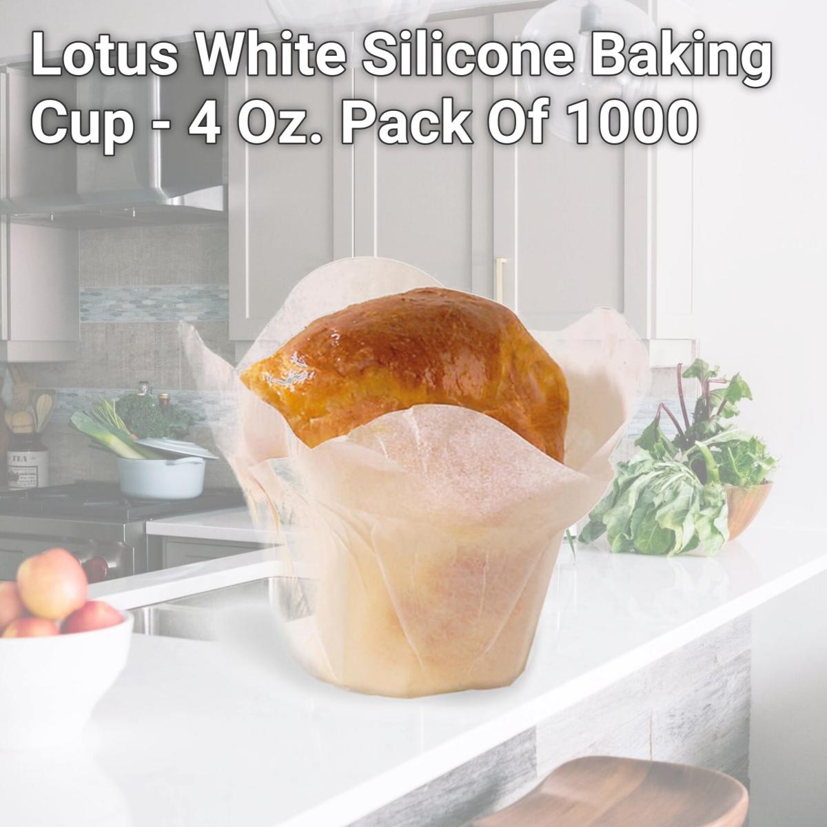 Picture of PacknWood 209CPSL2B Lotus White Silicone Baking Cup - 4 Oz. Pack Of 1000
