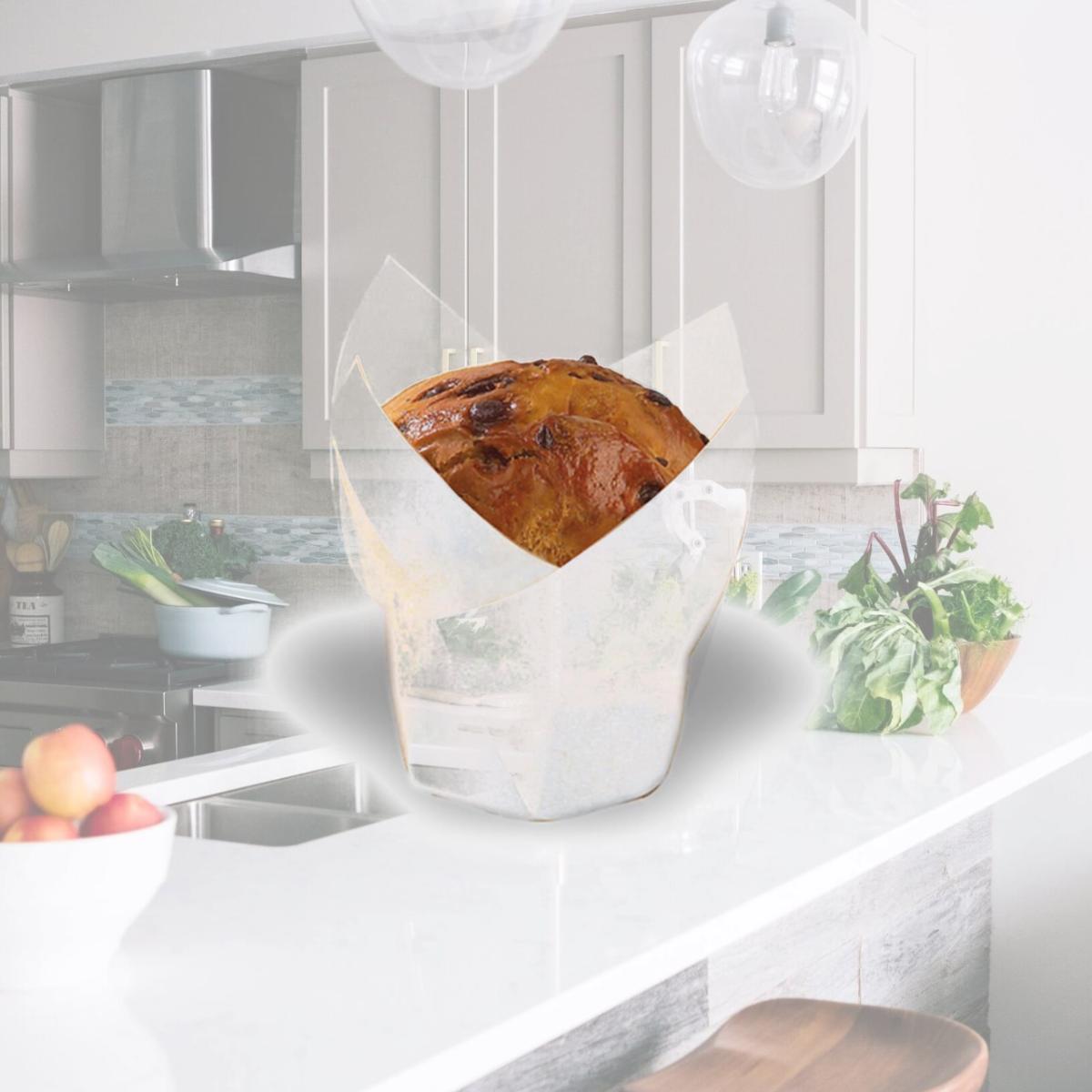 Picture of PacknWood 209CPST1B Tulips White Silicone Baking Cup - 1.25 Oz. Pack Of 1000