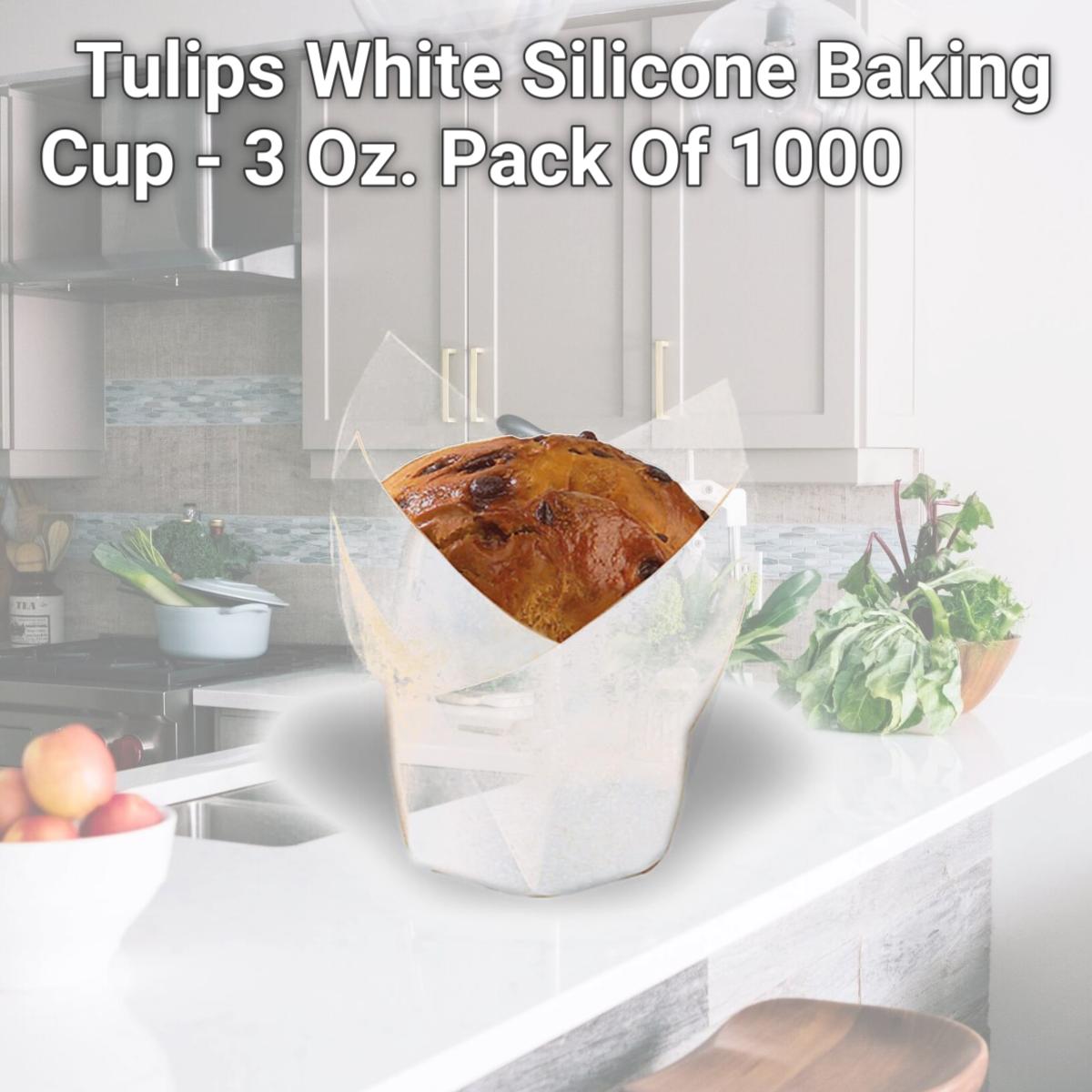 Picture of PacknWood 209CPST3B Tulips White Silicone Baking Cup - 3 Oz. Pack Of 1000