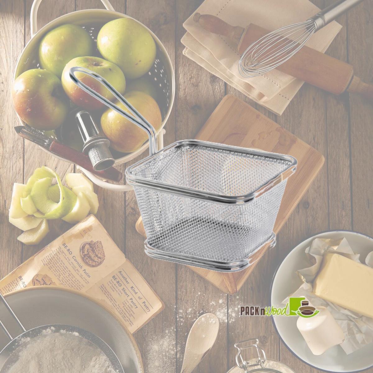 Picture of Packnwood 294PAN17 4.9 x 4 x 3.2 in. Mini Metal Fryer Basket