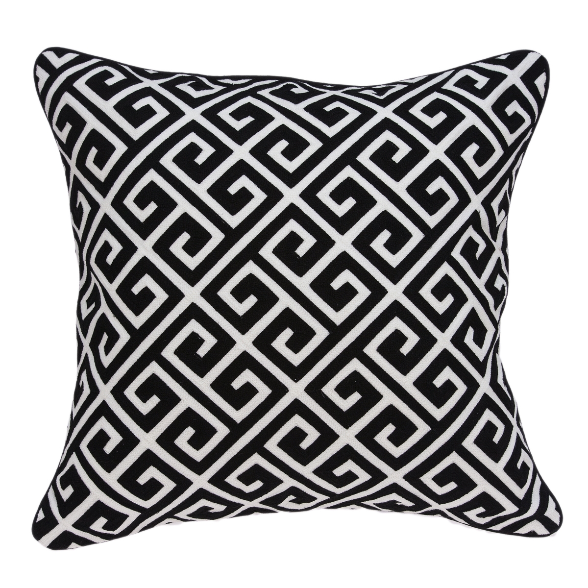 Pila11002c Cameo Black & White Square Transitional Pillow Cover - 20 X 20 X 0.5 In.