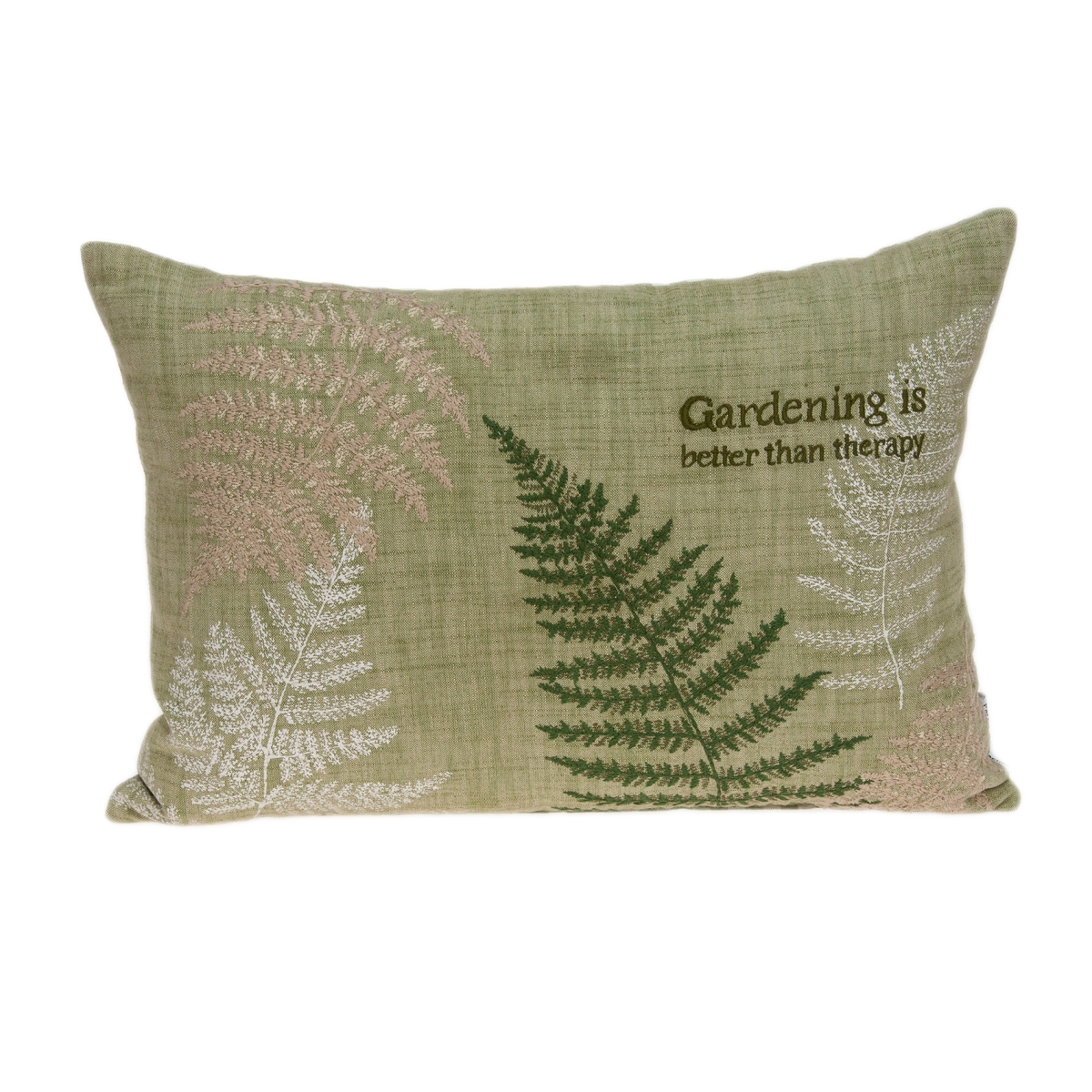 Pild11098p Eureka Green, Beige & Tan Rectangle Tropical Pillow Cover With Poly Insert - 14 X 20 X 6 In.