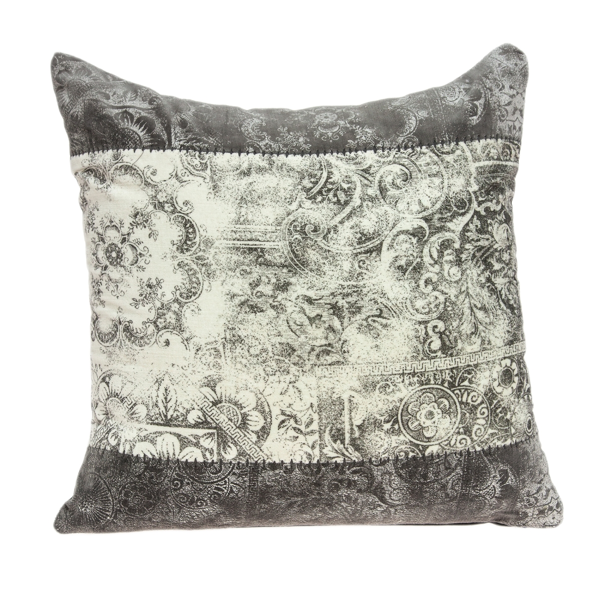 Pild11102c Hannah Grey & Tan Square Traditional Pillow Cover - 20 X 20 X 0.5 In.