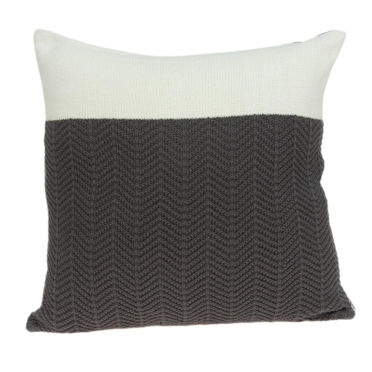 Pild11112d Zoha Ivory & Grey Square Transitional Pillow Cover With Down Insert - 20 X 20 X 7 In.