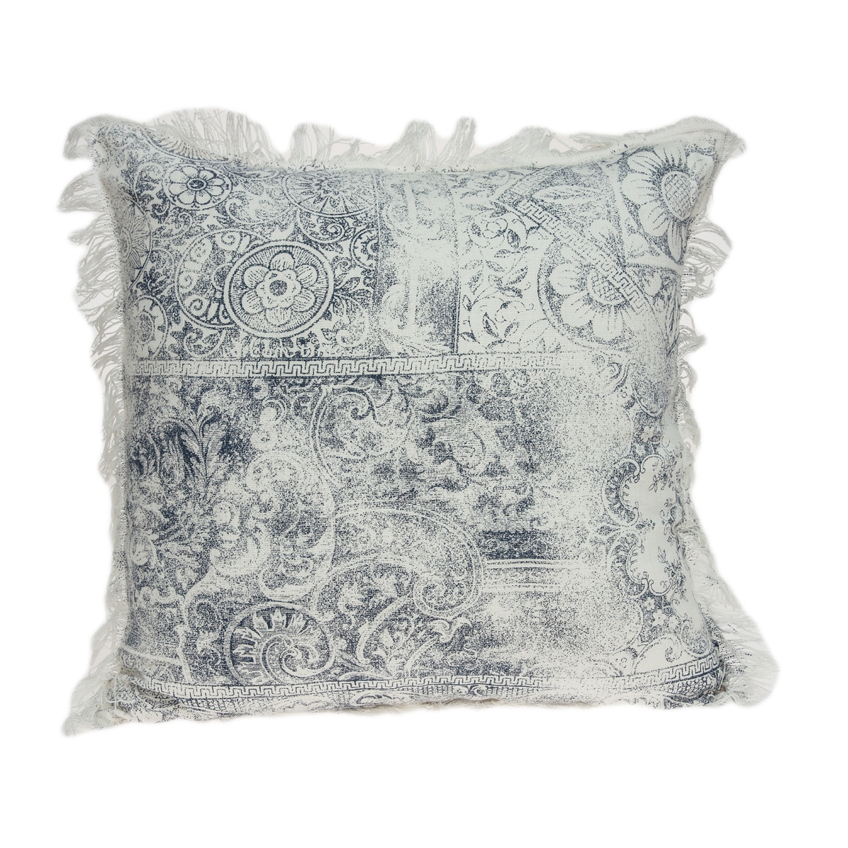 Pild11119d Tinka Blue & White Square Transitional Pillow Cover With Down Insert - 20 X 20 X 7 In.
