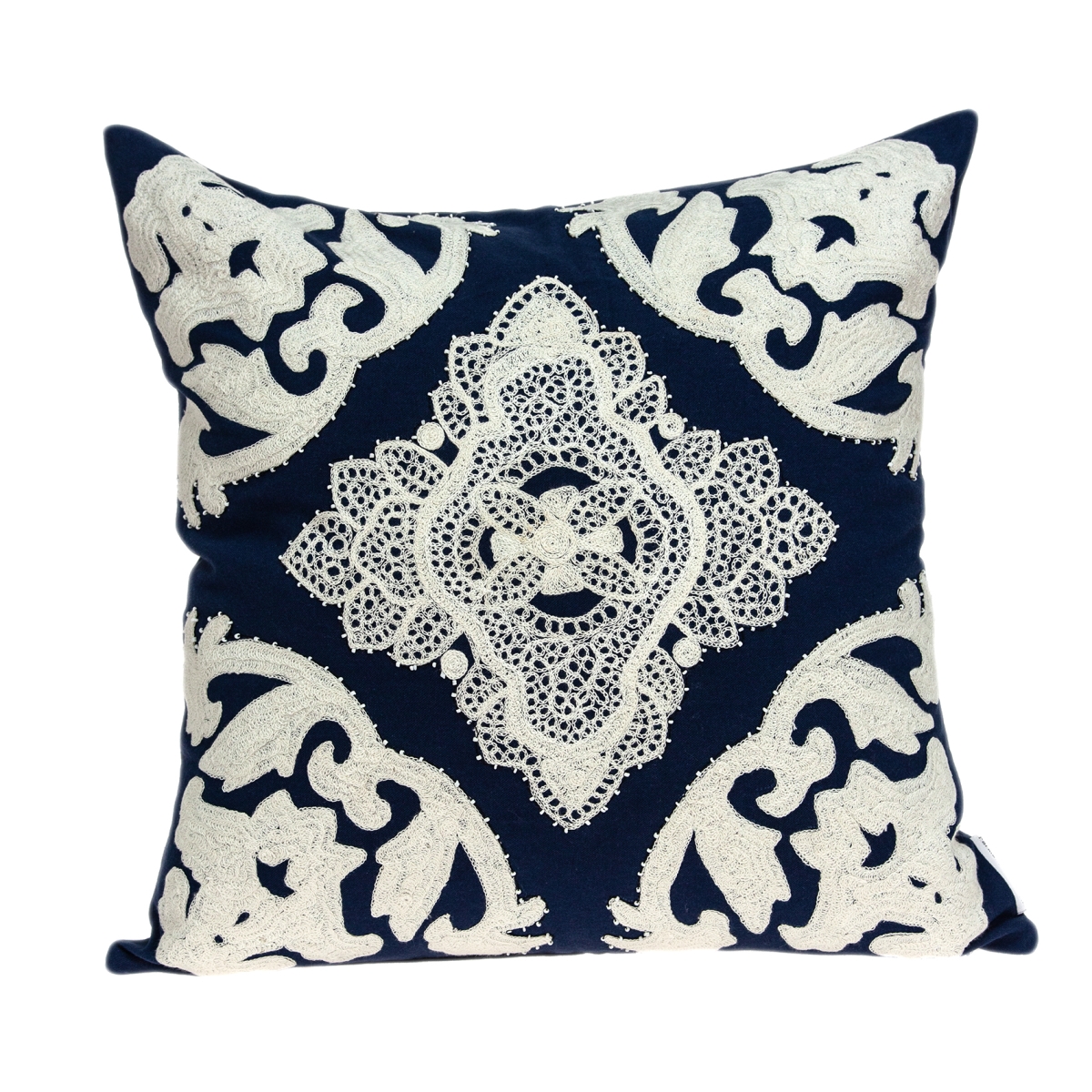 Pild11120c Rani Blue & White Square Traditional Pillow Cover - 20 X 20 X 0.5 In.