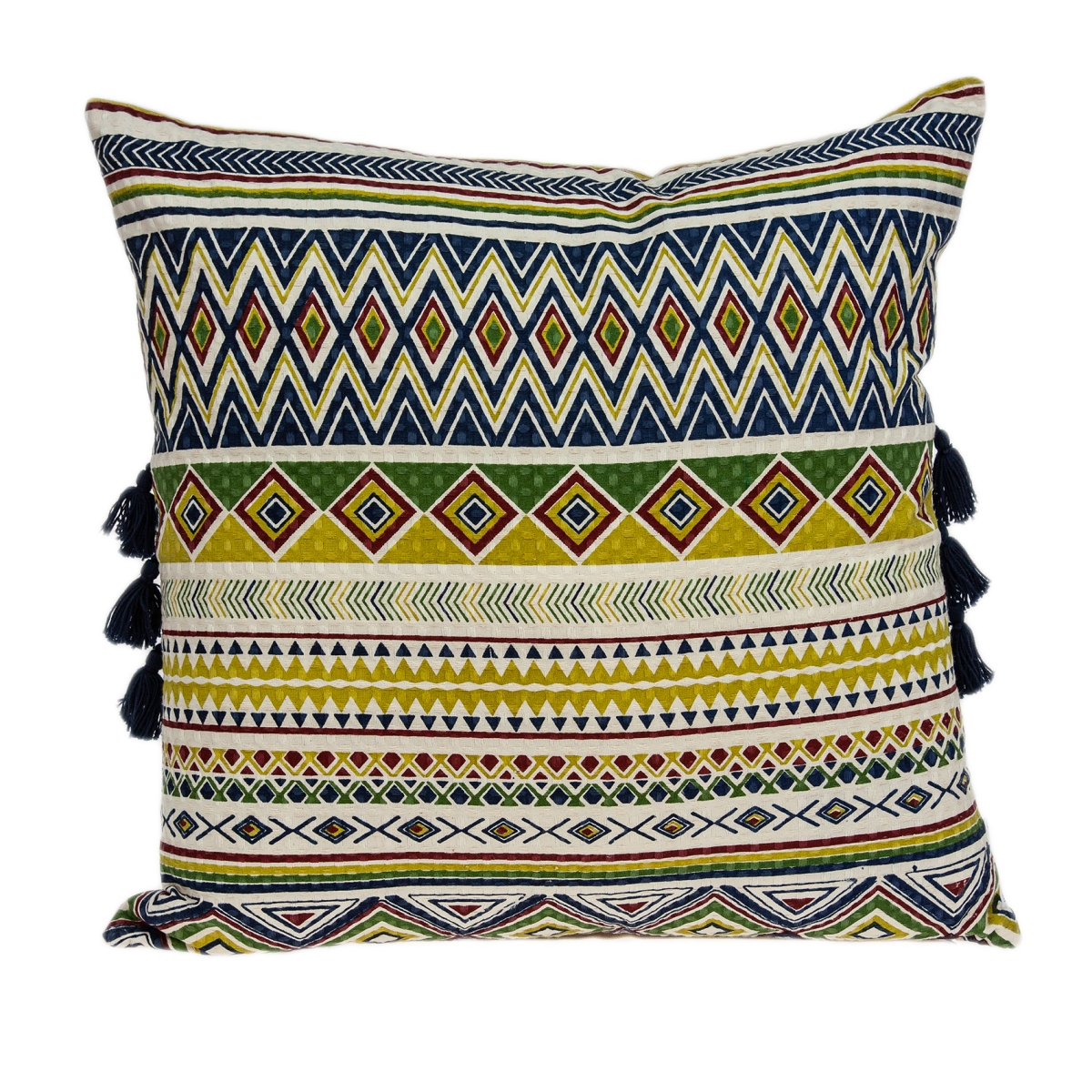Pild11127d Irisa Multi Color Square Bohemian Pillow Cover With Down Insert - 20 X 20 X 7 In.