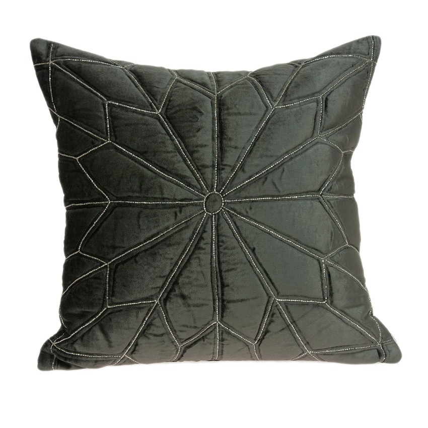 Pild11132c Lolu Grey & Silver Square Transitional Pillow Cover - 20 X 20 X 0.5 In.
