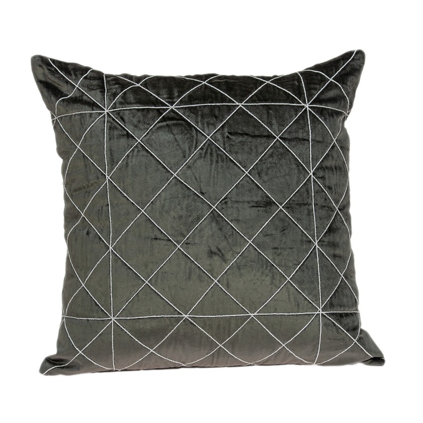 Pild11133c Tada Grey & Silver Square Transitional Pillow Cover - 20 X 20 X 0.5 In.
