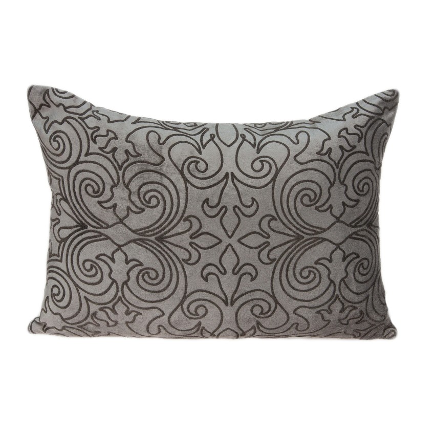 Pild11138d Senza Champagne & Grey Rectangle Transitional Pillow Cover With Down Insert - 14 X 20 X 6 In.