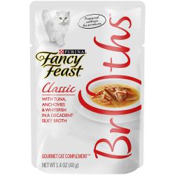 Provi 050089 1.4 Oz Fancy Feast Broths Classic Tuna, Anchovies & Whitefish Cat Food Complement - Pack Of 16