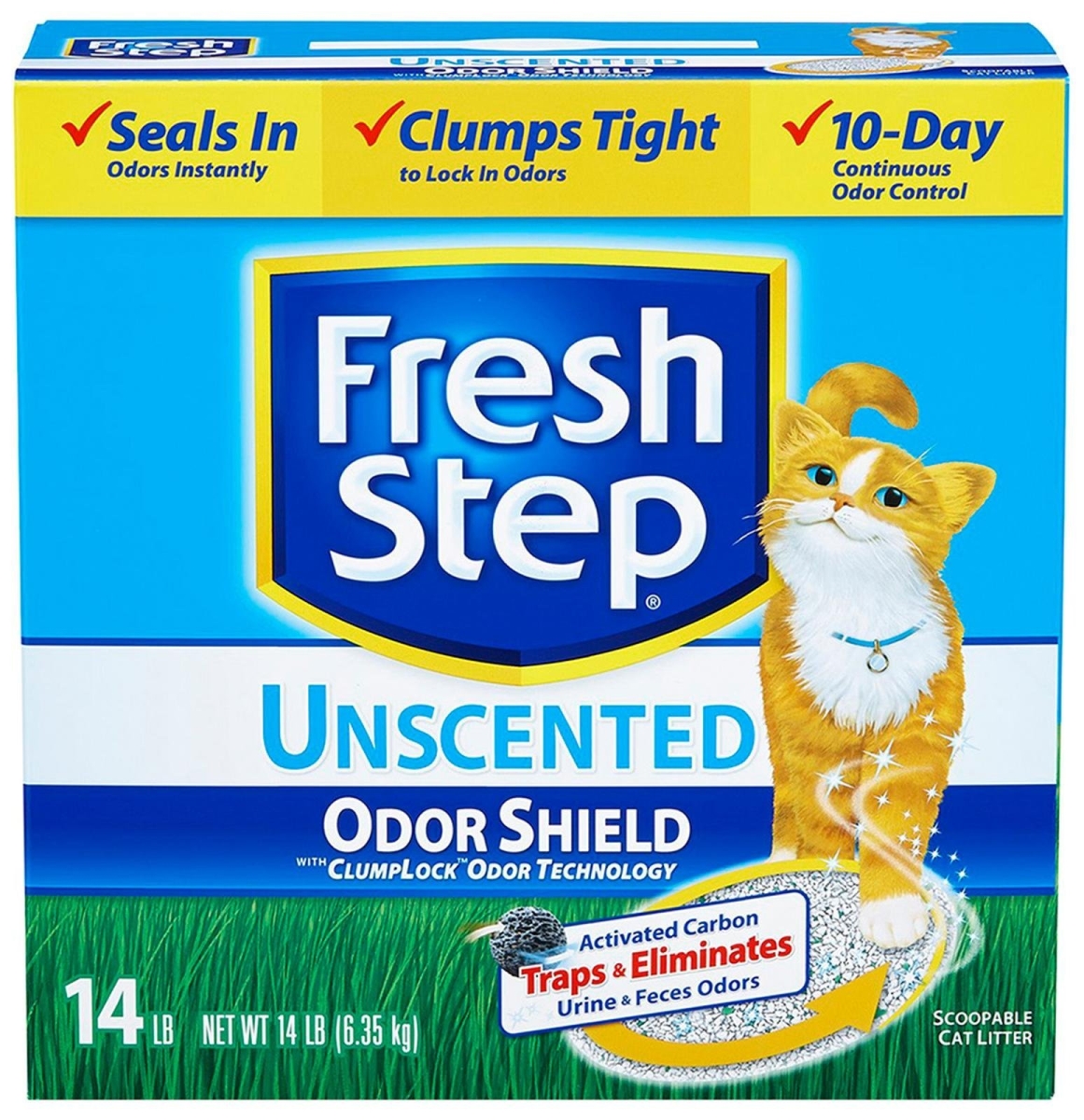 Clorox 261353 14 Lbs Fresh Step Cat Litter Odor Shield Scoopable, Unscented - Case Of 3