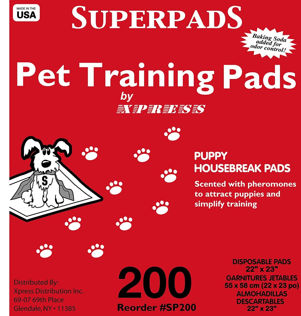 288001 Superpads Original Pet Training Pads, 200 Count