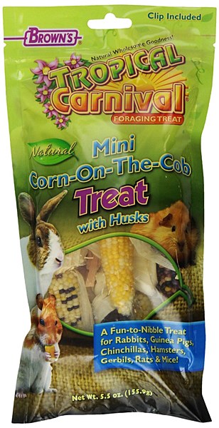 Brownf 423207 5.5 Oz Tropical Carnival Mini Corn-on-the-cob Pet Treat