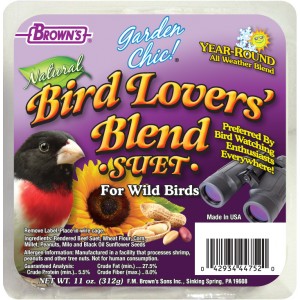 Brownf 423075 11 Oz Garden Chic Bird Lovers Blend Suet Cake - Pack Of 8
