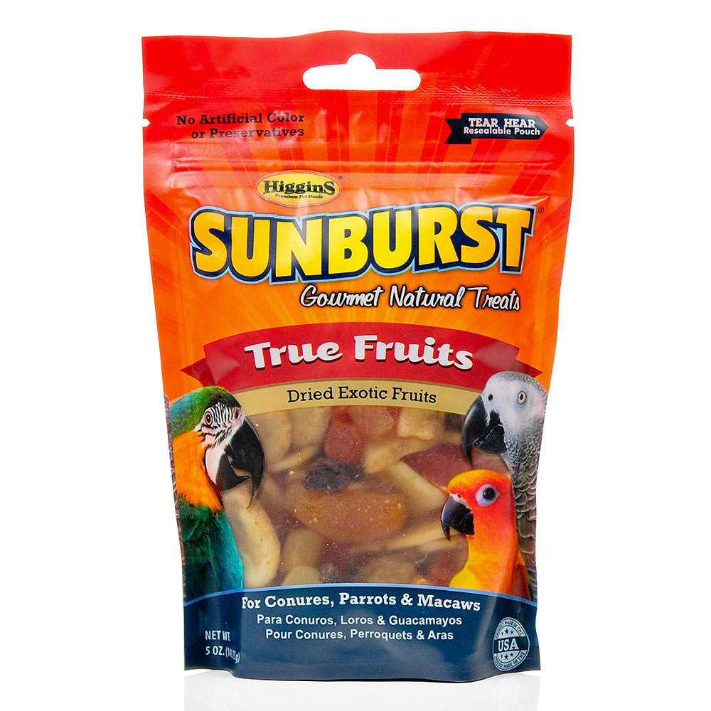 Higgin 466014 5 Oz Sunburst True Fruits Gourmet Treats For Conure, Parrot & Macaw