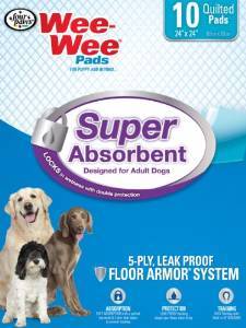 Fourp 456256 Super Absorbent Wee Wee Pads, Count Of 10