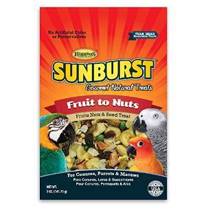 Higgin 466011 5 Oz Sunburst Fruits To Nuts Gourmet Treats For Conures, Parrots & Macaws