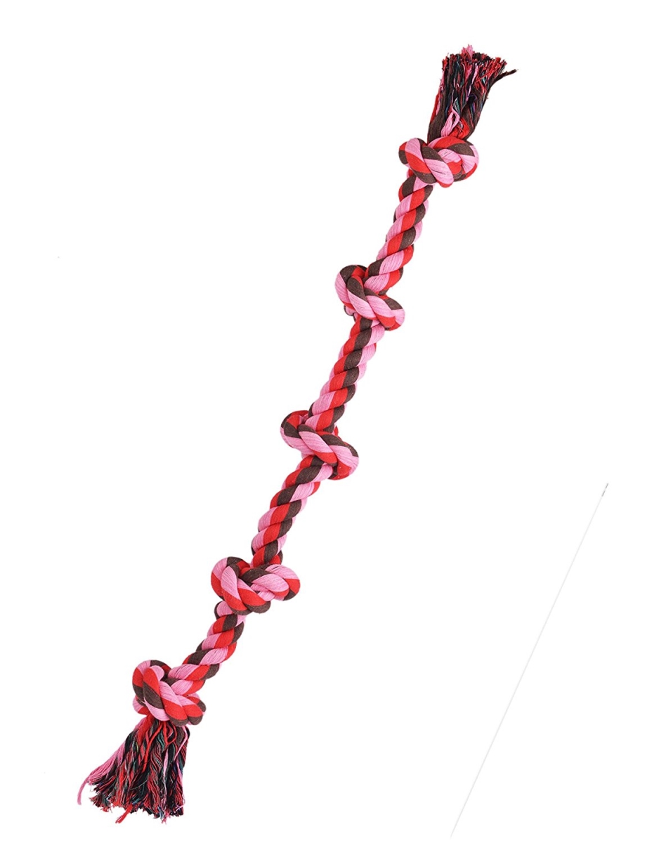 Mpp 467537 72 In. Mammoth Flossy Chews Cottonblend Color 5-knot Rope Tug