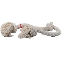 Flossy Chews Cotton 3 Knot Rope Tug Dog Toy, White