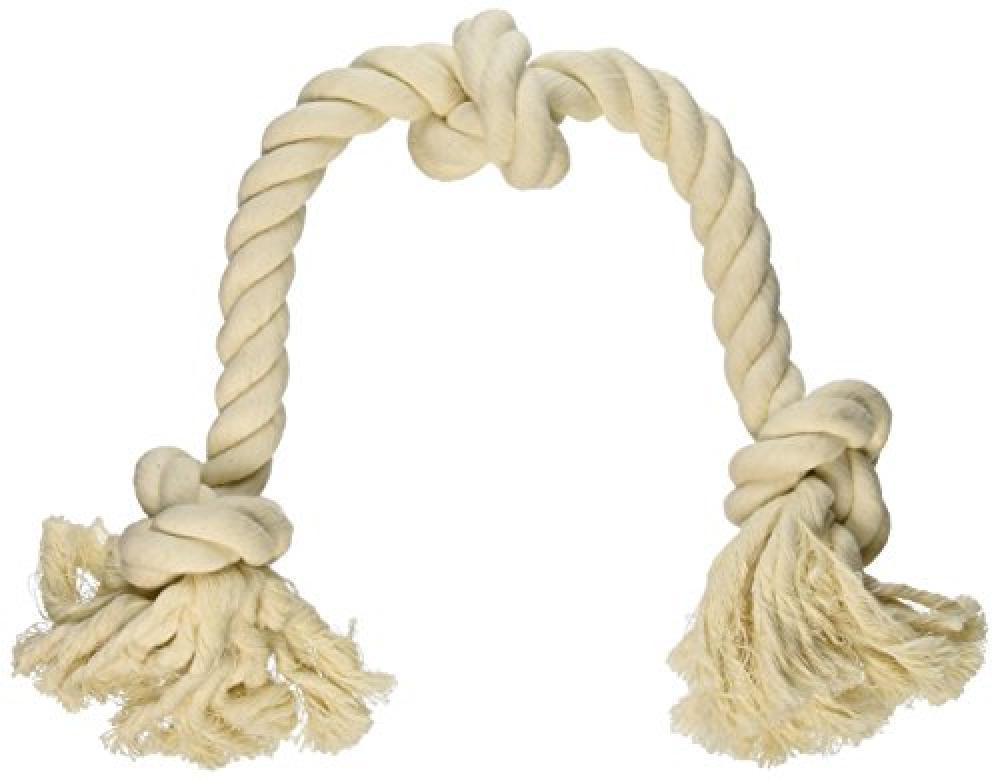 3 Knot Chew White Tug Rope, Large