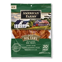 Premph 481016 38.4 Oz American Farms Natural Pig Ear, Pack Of 20