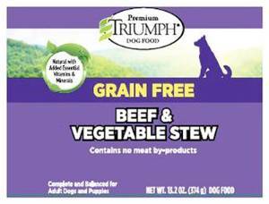 Sunsh 736015 13.2 Oz Triumph Grain Free Beef & Vegetable Stew Recipe For Dog - Pack Of 12