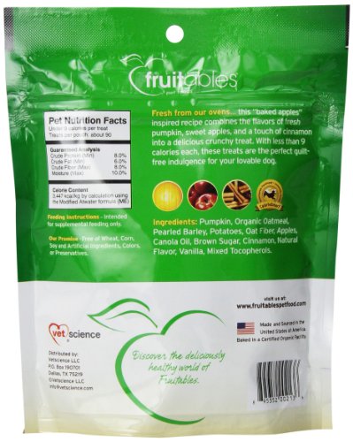 Vetsci 953020 7 Oz Fruitable Pumpkin & Apple Flavor Countable Dog Treats - Pack Of 8