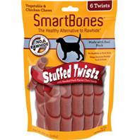 Petmx 923042 Smartbones Stuffed Twistz Pork Chew For Dogs, Small - Pack Of 6