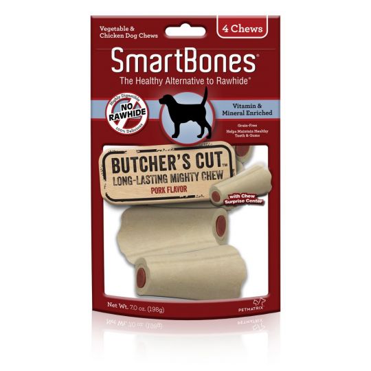 Petmx 923067 Natural Smartbones Butcher Cut Long Lasting Mighty Chew For Dogs, Small - Pack Of 4